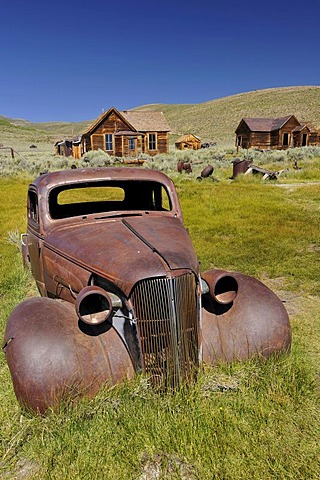 1937 Chevrolet Chevy, rusted, ghost town of Bodie, a former gold mining town, Bodie State Historic Park, California, United States of America, USA