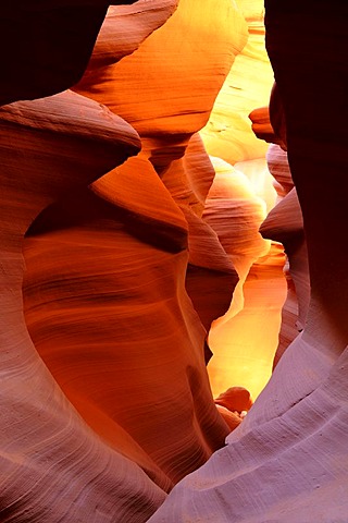 Red sandstone of the Moenkopi formation, rock formations, colours and textures in the Lower Antelope Slot Canyon, Page, Navajo Nation Reservation, Arizona, United States of America, USA