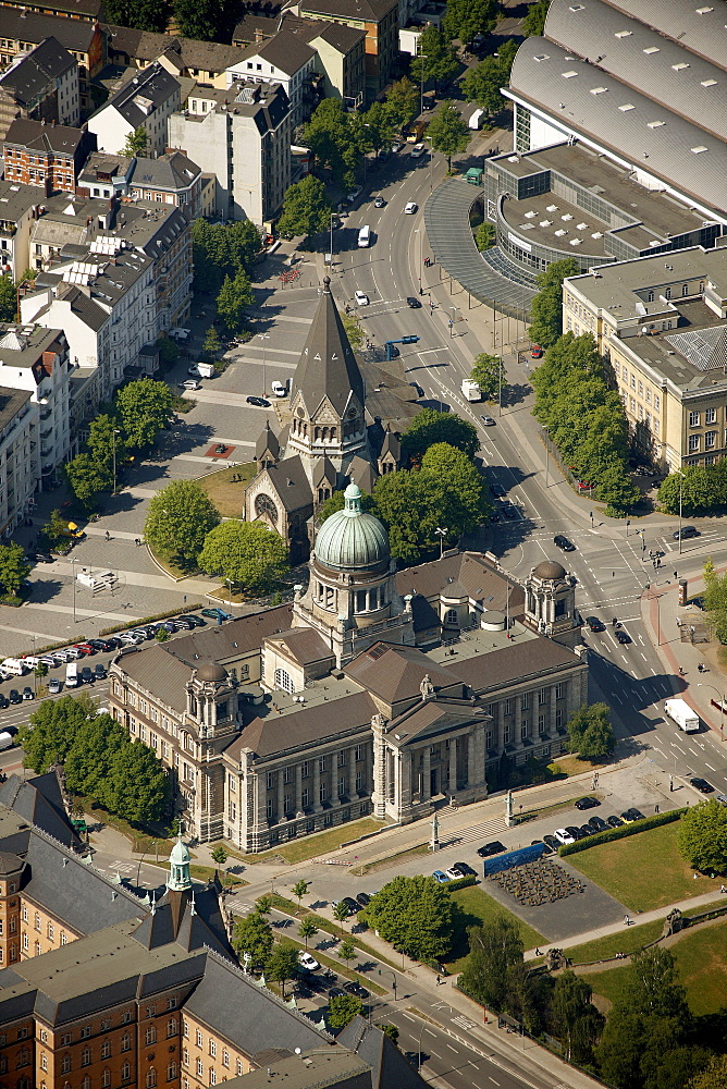 Aerial view, Hanseatic Higher Regional Court, Hamburg, Germany, Europe