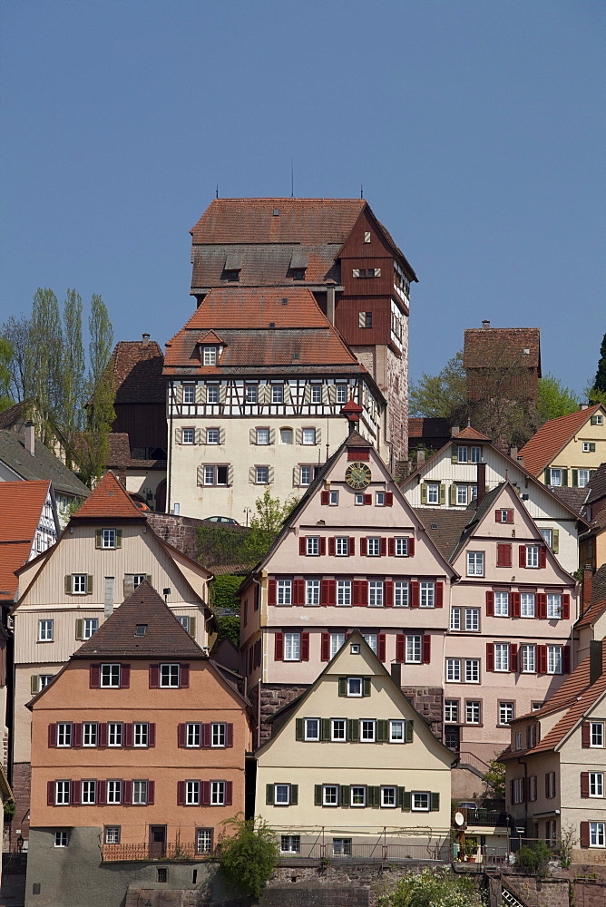 Altes Schloss castle, Historische Meile route, historic district of Altensteig, Black Forest mountain range, Baden-Wuerttemberg, Germany, Europe