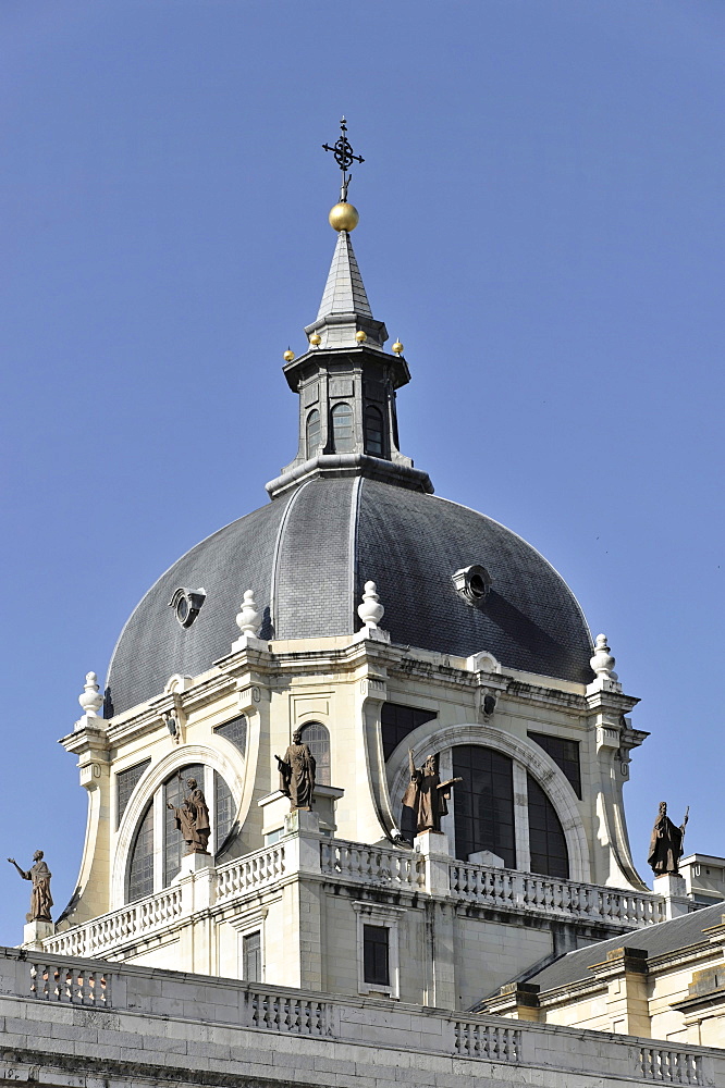 Dome, cathedral Santa Maria la Real de La Almudena or Almudena Cathedral, Madrid, Spain, Europe