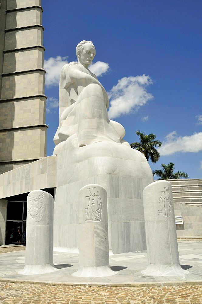 Monumento Jose Marti monument, memorial to the Cuban writer and national hero, 105 meters high, Plaza de la Revolucion square, Havana, Cuba, Caribbean