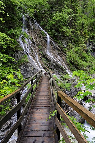 Bridge over the Martuljek gorge in Gozd-Martuljek, Slovenia, Europe