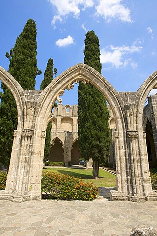 Gothic monastery ruins Bellapais Abbey, Beylerbey, Northern Cyprus, Cyprus