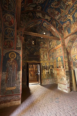 900-year-old wall paintings in the Greek Orthodox church Panagia Phorbiotissa, UNESCO World Heritage Church, Asinou, Troodos Mountains, Southern Cyprus, Cyprus