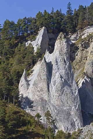 Ruinaulta or Rheinschlucht gorge, Flims, Canton Grisons, Switzerland, Europe