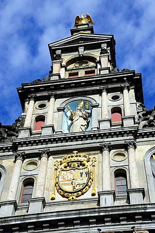 Renaissance city hall, Grote Markt square, downtown, Antwerp, Flanders, Belgium, Benelux, Europe