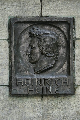 Heinrich Heine monument, Taunusanlage park, Frankfurt am Main, Hesse, Germany, Europe