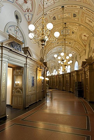 Walkway in the Semper-Oper opera, Dresden, Saxony, Germany, Europe