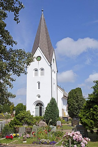 Church, village of Nebel, Amrum Island, North Friesland, Schleswig-Holstein, Germany, Europe, PublicGround