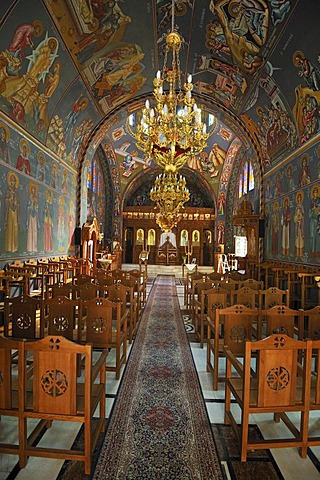 Interior, church of Agios Nektarios at Archipoli, Rhodes, Greece, Europe