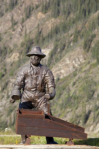 Miner's monument, Klondike Gold Rush, Dawson City, Yukon Territory, Canada