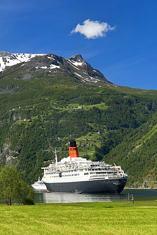 Queen Elizabeth 2, Geiranger, Norway, Europe