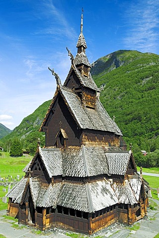 Borgund Stave Church, Borgund, LÃŠrdal, Norway, Europe