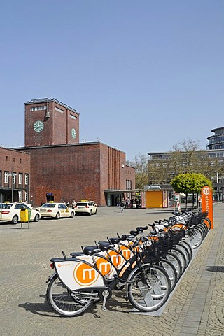 Metrorad-Ruhr, bike rental station, train station, Oberhausen, Ruhrgebiet area, North Rhine-Westphalia, Germany, Europe