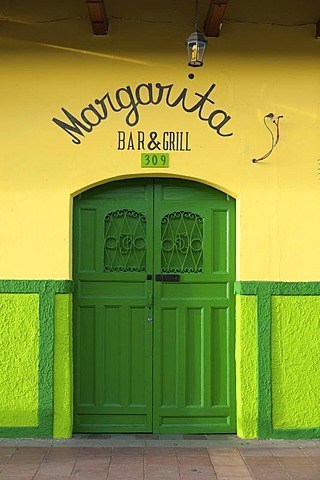 Entrance to the restaurant Margarita, Granada, Nicaragua, Central America