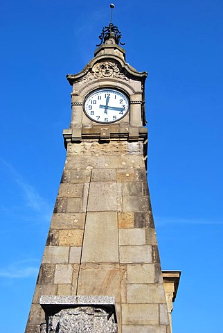 Water gauge, Art Nouveau tower on the bank of the Rhine, the Rhine Promenade, old town, Duesseldorf, North Rhine-Westphalia, Germany, Europe