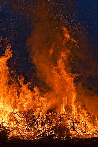 Easter bonfire, Versmold, North Rhine-Westphalia, Germany, Europe