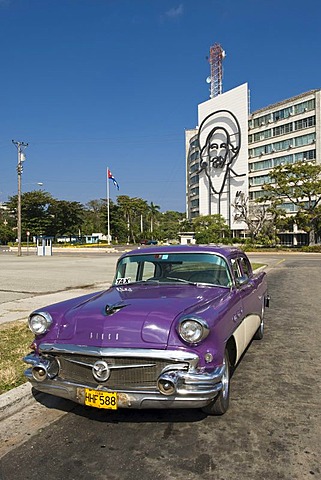 Classic car, Plaza de la Revolucion, Havana, Cuba