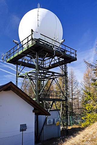 Precipitation Radar Station on Gantkofel Mountain, Mendel Ridge, Alto Adige, Italy, Europe