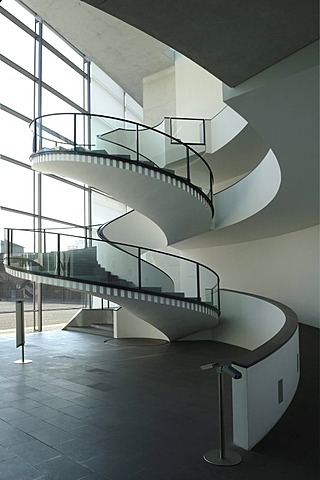 Stairwell in the Neues Museum Nuremberg, Luitpoldstrasse 5, Nuremberg, Middle Franconia, Bavaria, Germany, Europe