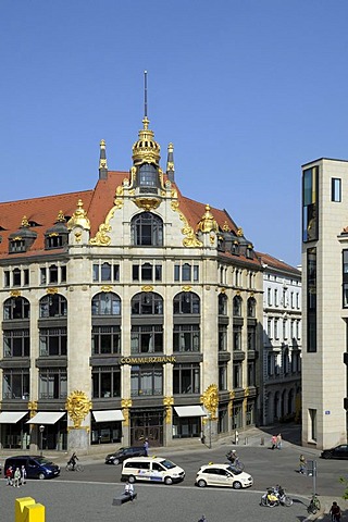 Commerzbank, former department store Topas, Marktgalerie mall, Leipzig, Saxony, Germany, Europe