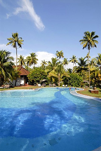 Hotel Coconut Lagoon, pool area, CGH Earth Group, Vembanad Lake, Kerala, India, South India, Asia