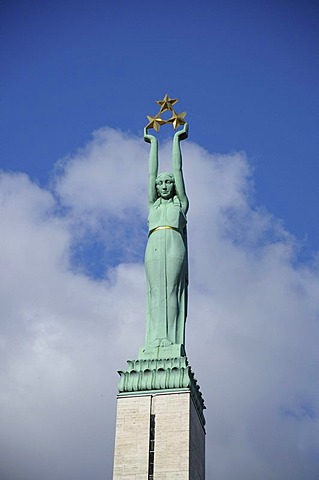 Brivibas Piemineklis Freedom Monument, Riga, historic centre, Latvia, Baltic States, Northern Europe