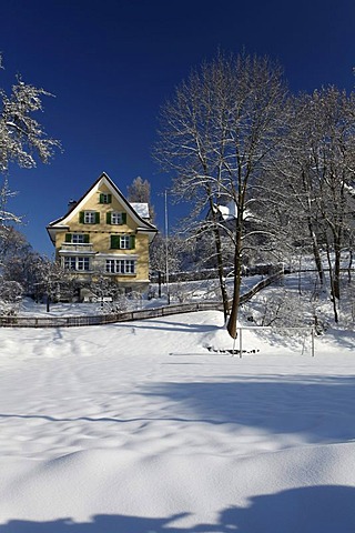 Snow at St. Georgen, St. Gallen, Switzerland, Europe