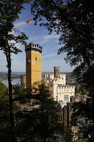 Schloss Stolzenfels Castle on the Rhine, Koblenz, UNESCO World Heritage Site, Upper Middle Rhine Valley, Rhineland-Palatinate, Germany, Europe