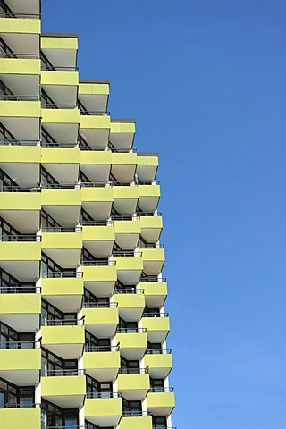 Old high-rise building in Pelzerhaken, Bay of Luebeck, Baltic Sea, Schleswig-Holstein, Germany, Europe