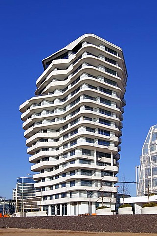 Marco Polo Tower in the Hafencity district, Port of Hamburg, Hamburg, Germany, Europe