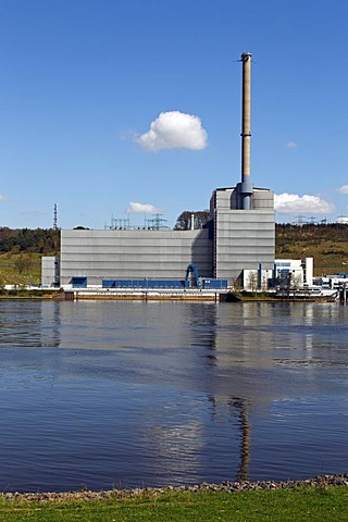 Kruemmel nuclear power plant on the Elbe river, Geesthacht, Duchy of Lauenburg, Schleswig-Holstein, Germany, Europe