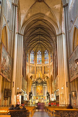 Interior, St Salvator's Cathedral, Sint-Salvator Cathedral, Bruges, Brugge, West Flanders, Flemish Region, Belgium, Europe