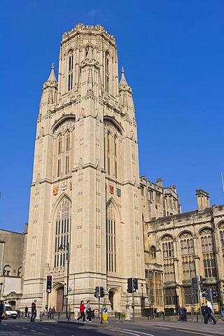 The Wills Memorial Building, Wills Memorial Tower, Neo Gothic building by Sir George Oatley, University of Bristol, Queen's Road, Clifton, Bristol, Gloucestershire, England, United Kingdom, Europe