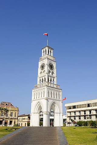 Clock Tower, national monument, Plaza Arturo Prat square, Iquique, Norte Grande, Northern Chile, Chile, South America