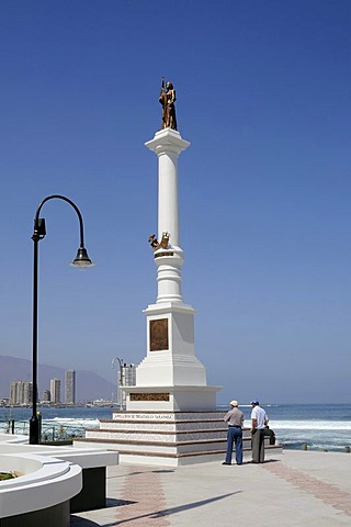 Memorial, Croatian, Slavic square, waterside promenade, Croatia, Iquique, Norte Grande, northern Chile, Chile, South America