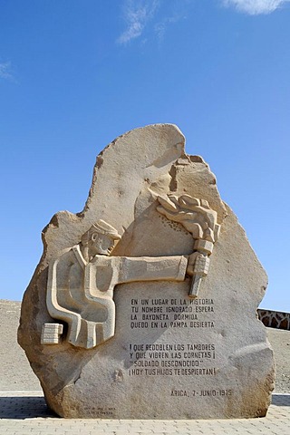 Memorial, monument, El Morro, mountain, landmark, theater of war, War of the Pacific, Arica, Norte Grande, North Chile, Chile, South America