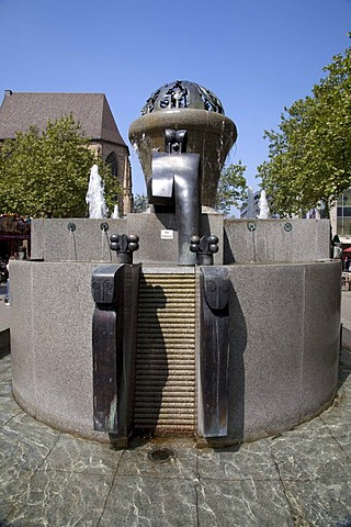 Europe Fountain by sculptor Professor J. Schmettau, Dortmund, Ruhr area, North Rhine-Westphalia, Germany, Europe