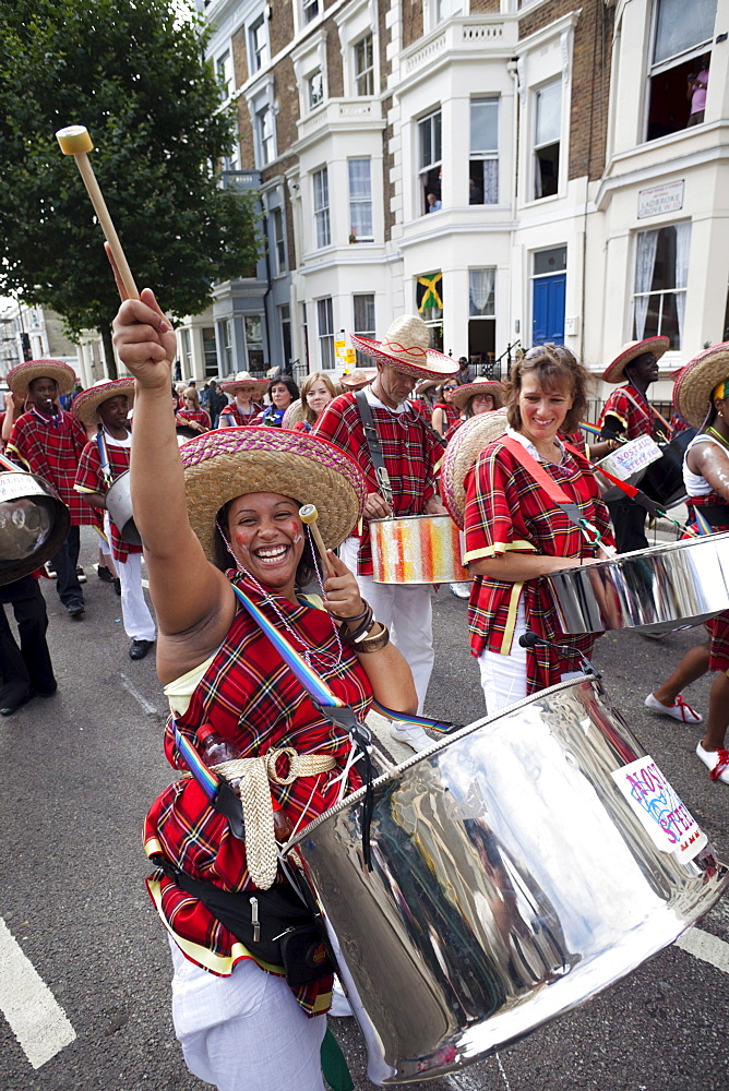 Steel Drum players, Notting Hill Carnival, Notting Hill, London, England, United Kingdom, Europe