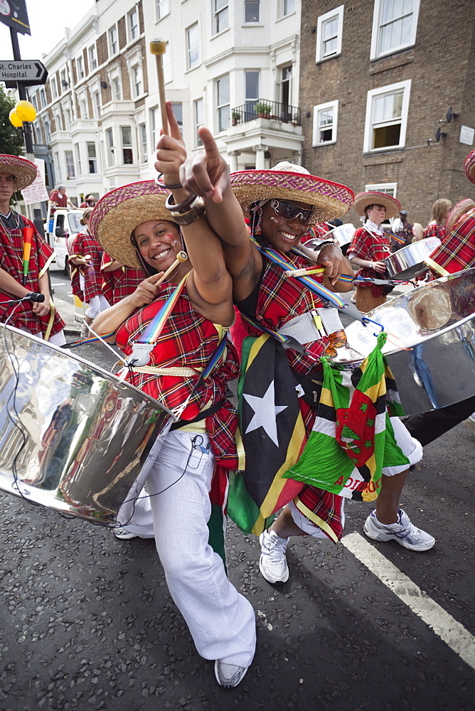 Steel Drum players, Notting Hill Carnival, Notting Hill, London, England, United Kingdom, Europe