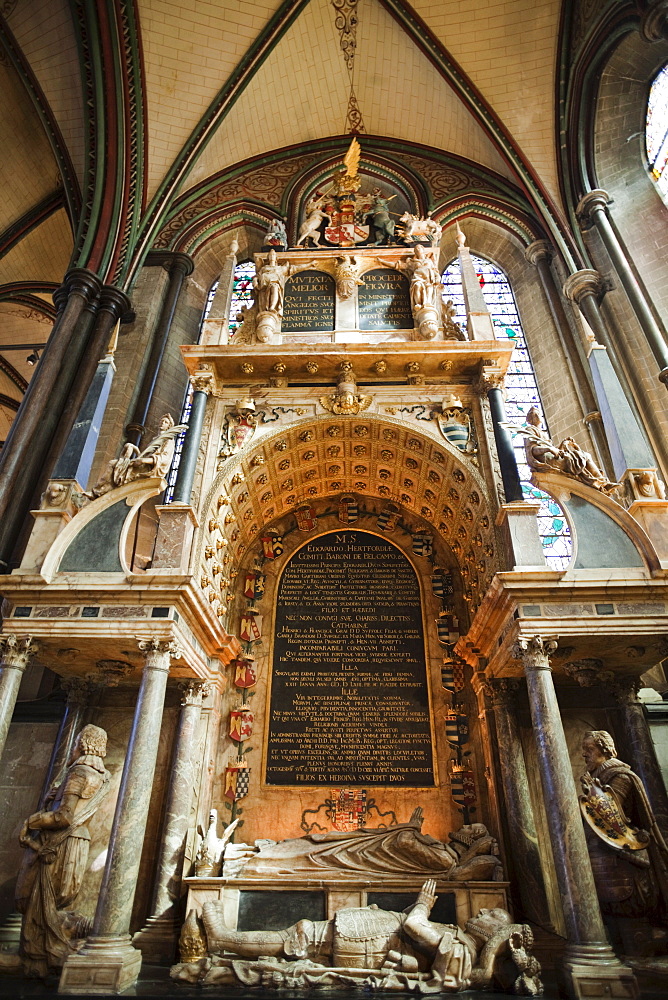 Hertford Monument containing the tomb of Edward Seymour and Lady Catherine Grey, Salisbury Cathedral, Salisbury, Wiltshire, England, United Kingdom, Europe