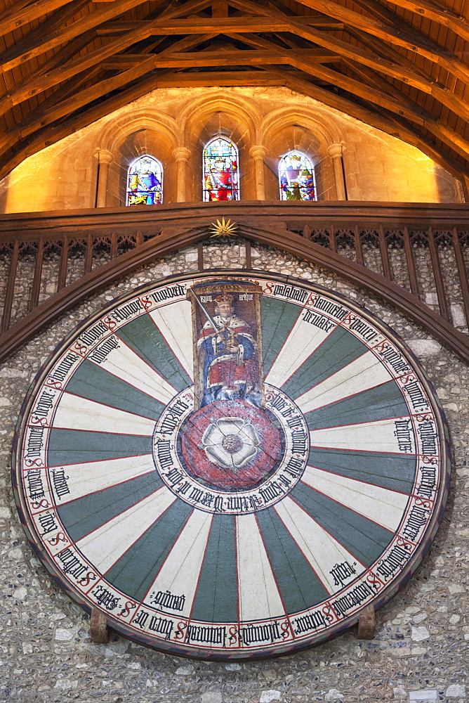 The Arthurian Round Table, The Great Hall, Winchester, Hampshire, England, United Kingdom, Europe