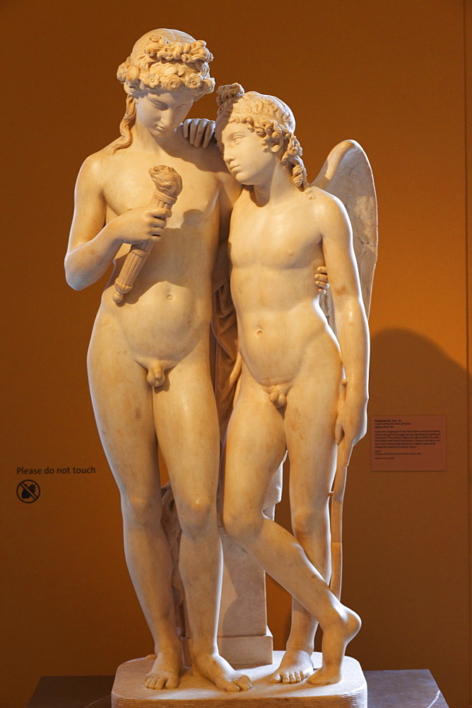 Statue of Cupid kindling the torch of Hymen signed 1831 by George Rennie, Victoria and Albert Museum, London, England, United Kingdom, Europe