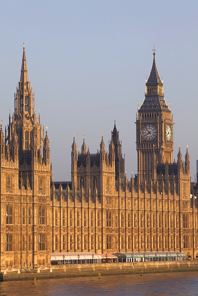 Palace of Westminster, UNESCO World Heritage Site, and River Thames, London, England, United Kingdom, Europe