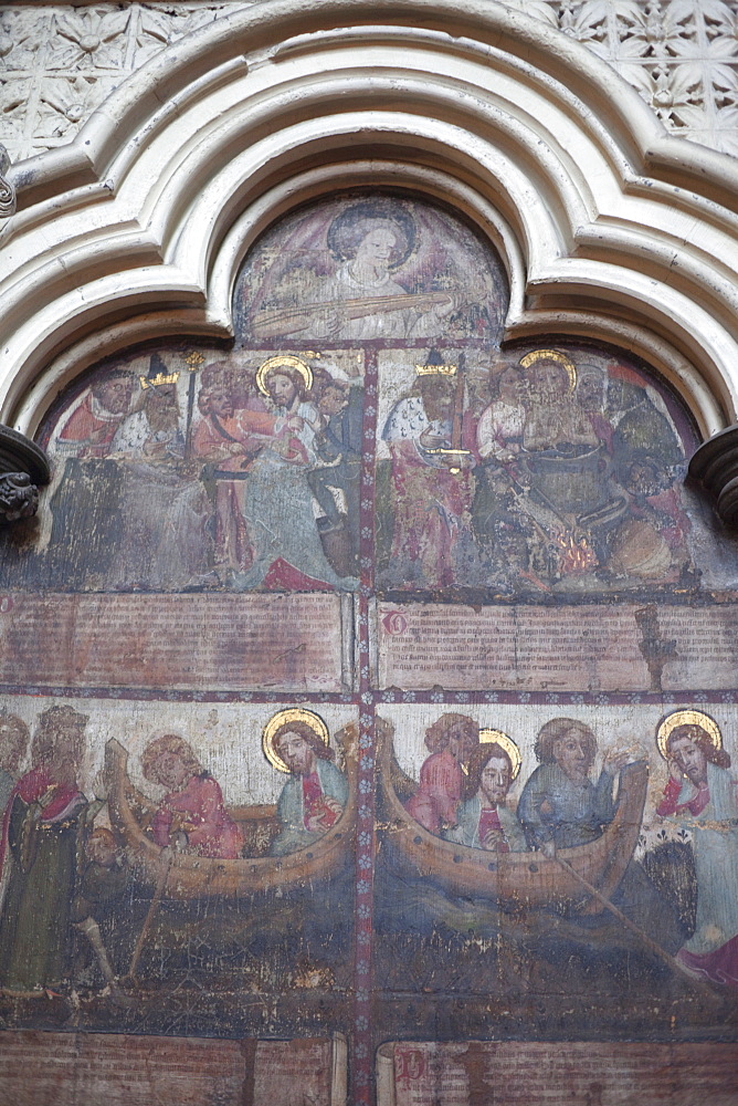 Wall paintings in the Chapter House, Westminster Abbey, London, England, United Kingdom, Europe