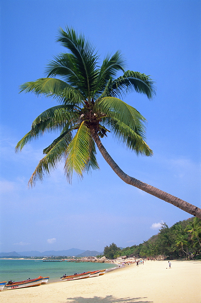 Beach scene at Tianya-Haijiao Tourist Zone, Sanya, Hainan Island, China, Asia