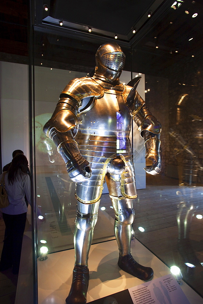 Suit of armour displayed in The White Tower, Tower of London, London, England, United Kingdom, Europe