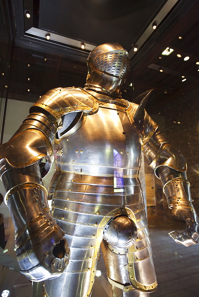 Suit of armour displayed in The White Tower, Tower of London, London, England, United Kingdom, Europe