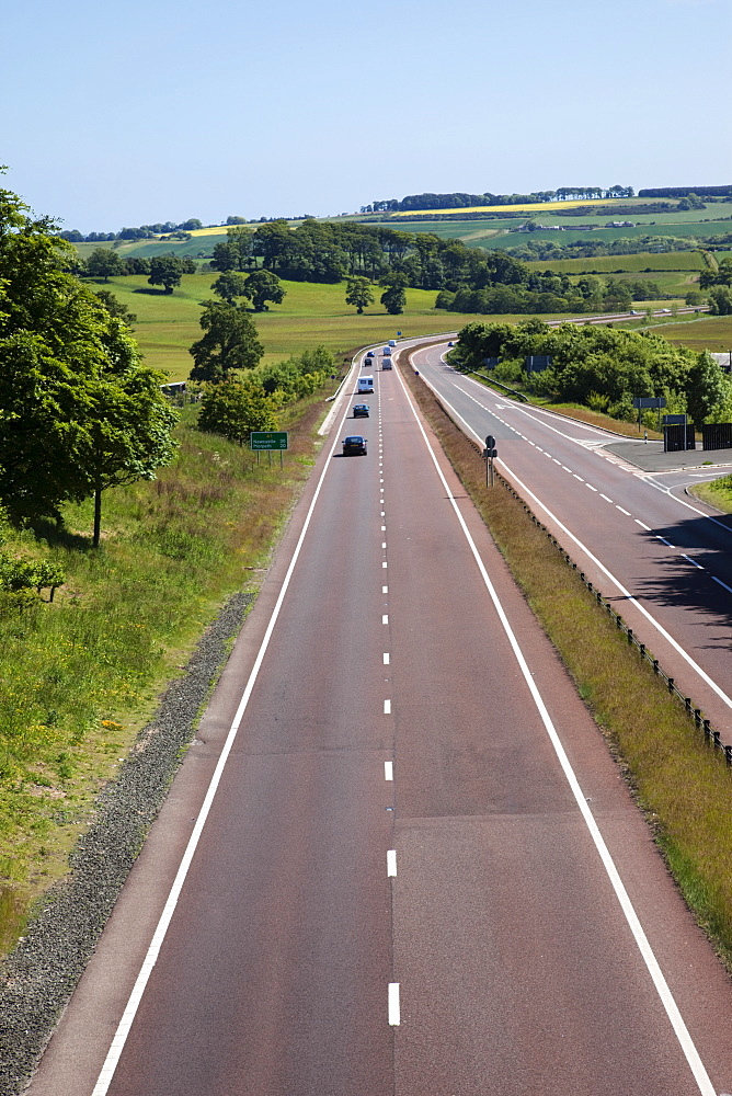 Light traffic on motorway, England, United Kingdom, Europe